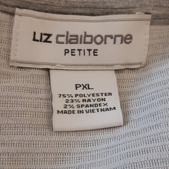 Liz Claiborne Jeweled Front Top Grey Heather Size PXL Long Sleeve Stretch Party - Picture 7 of 7